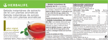 Bebida Instantânea de Extrato de Chá Herbalife 100Gr