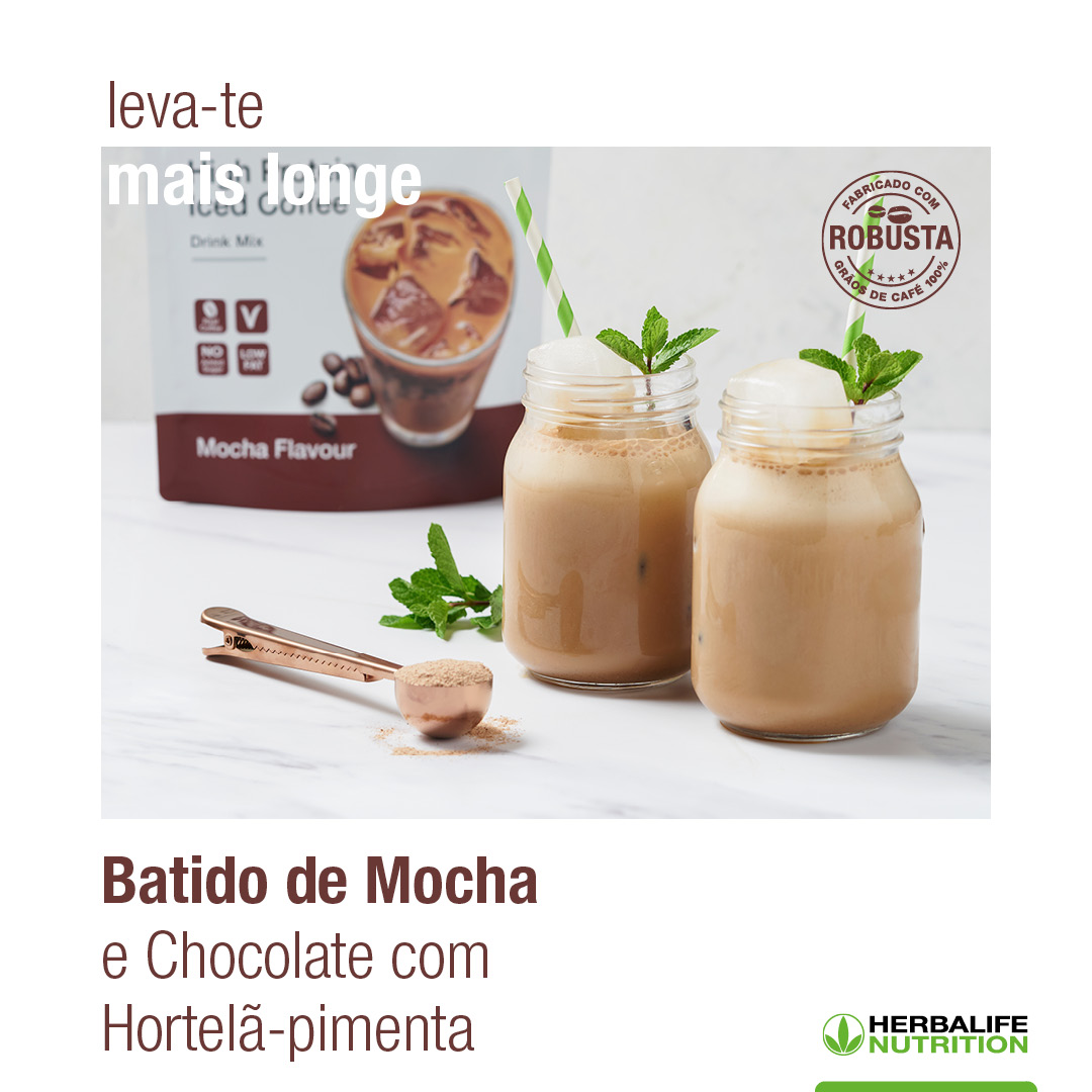 Batido de Mocha e Chocolate com Hortelã-Pimenta Herbalife Nutrition