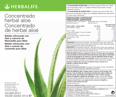  Concentrado de Herbal Aloé Herbalife - Clássico
